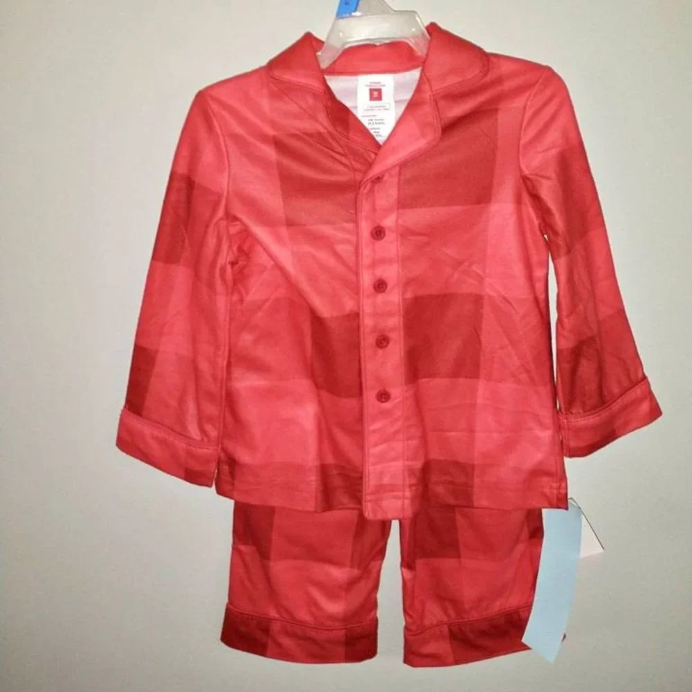 Target baby Toddler boy girl 2T 2 piece pajama set red checkered